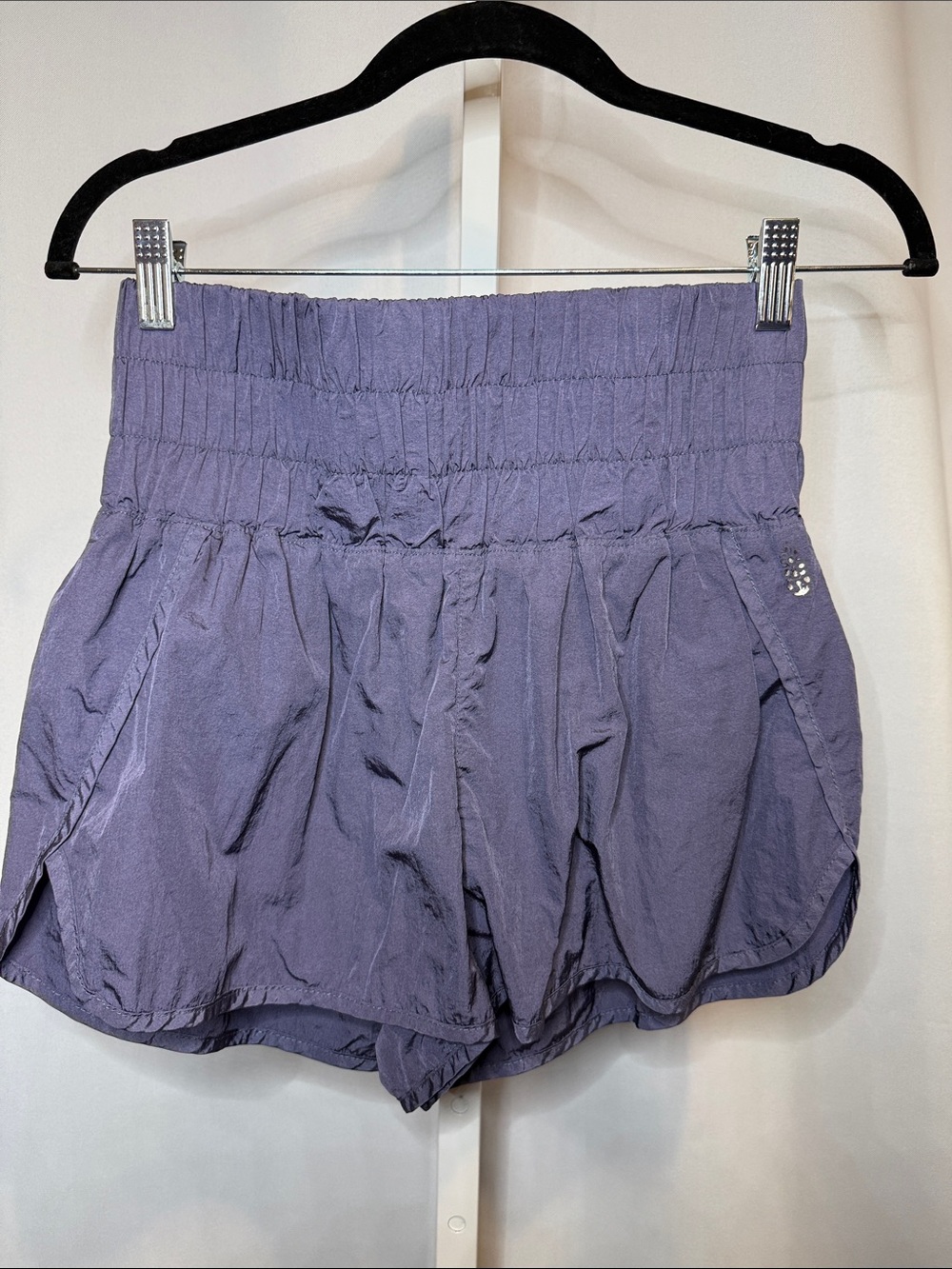 Womens High-Waist Lavender Athletic Shorts - Picture 1 of 4